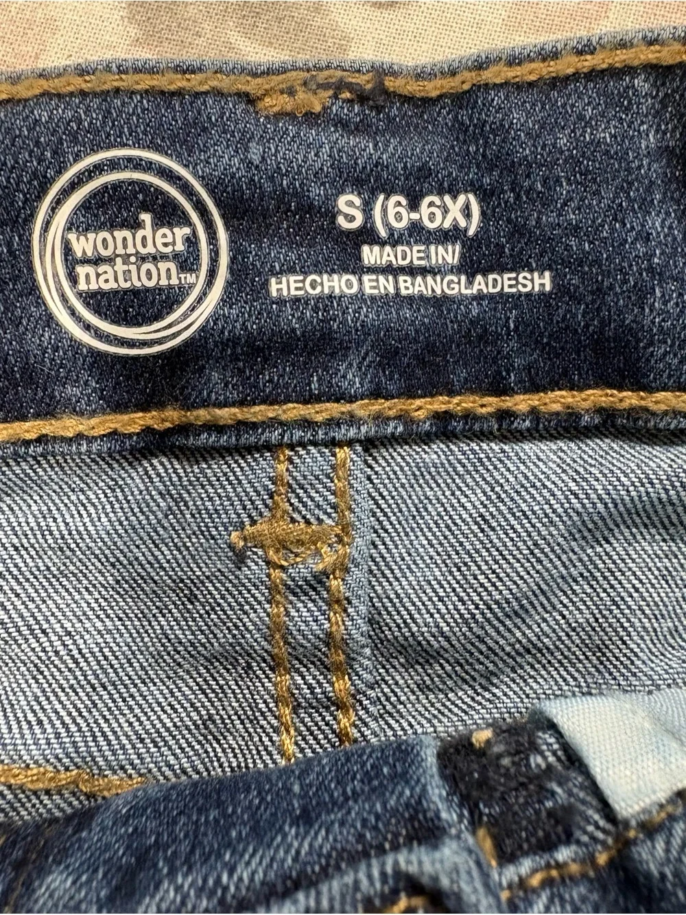 wonder nation Blue Washed Denim Girls' Mini Skirt
